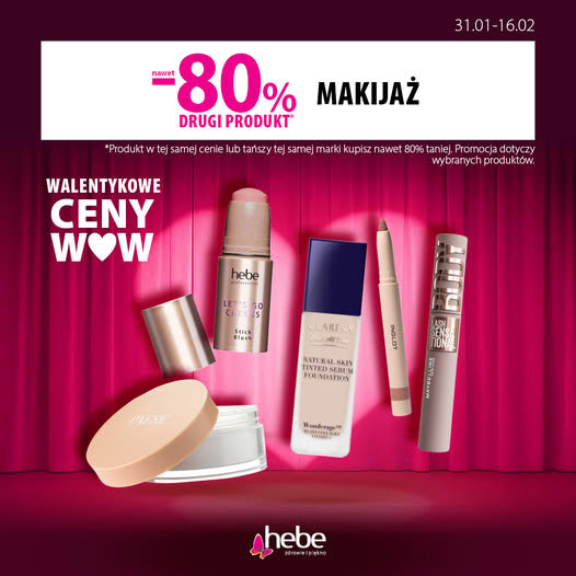 Makijaż - drugi, tańszy produkt nawet -80%